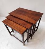 Vintage jaren 60 palissander mimi set bijzettafels, Huis en Inrichting, Tafels | Bijzettafels, Gebruikt, 55 tot 75 cm, Rechthoekig