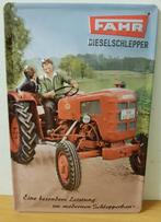 Fahr dieselschlepper tractor relief reclamebord van metaal, Nieuw, Ophalen of Verzenden