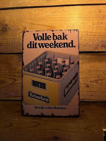 ''Volle bak dit weekend'' metalen bord - 20x30 cm beschikbaar voor biedingen