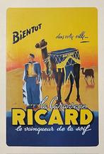Frans metalen reclamebord Ricard (kamelen), Verzamelen, Ophalen of Verzenden, Zo goed als nieuw, Reclamebord