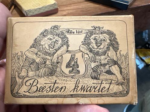 Vintage Beesten Kwartet - Peter Vos Kaartspel Antiek Speelgo, Antiek en Kunst, Antiek | Speelgoed, Ophalen of Verzenden