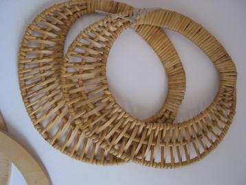 vintage rotan hout handgreep handvat tas zgan beschikbaar voor biedingen