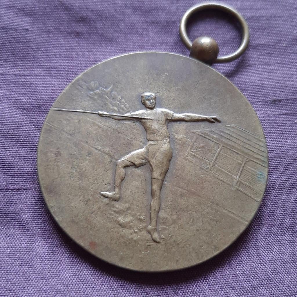 Grote Bronzen Medaille 1e Prijs 1924 Friesland Driekamp, Postzegels en Munten, Penningen en Medailles, Verzenden, Brons