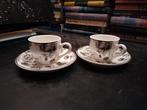 L. Dake & Zn espresso kopjes met schoteltjes, twee stuks, Huis en Inrichting, Keuken | Servies, Ophalen of Verzenden, Overige stijlen