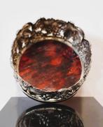 Verzilverde wijnfleshouder met druivenranken., Overige materialen, Schaal, Rond, Ophalen of Verzenden