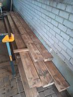 Partij grenen balken 7x20 cm lengte 4.8m eiken look, Ophalen, Zo goed als nieuw, 250 cm of meer, Balken