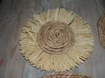 2 rotan placemats 38 cm + 2 raffia wanddecoratie, Huis en Inrichting, Woonaccessoires | Onderzetters, Ophalen of Verzenden, Glas of Kopje