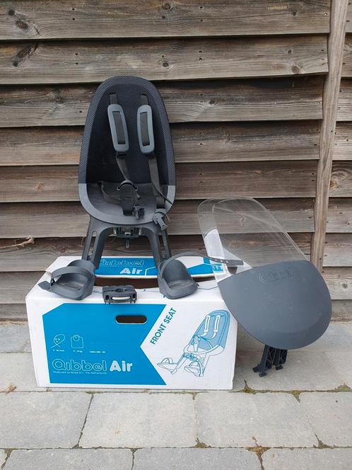 Qibbel Air Fietsstoeltje Voor + Windscherm, Fietsen en Brommers, Fietsaccessoires | Fietsstoeltjes, Gebruikt, Voorzitje, 0 t/m 13 kg