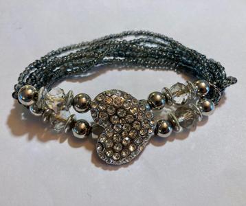 Vintage glaskralen strass hartje kristallen kralen armband beschikbaar voor biedingen