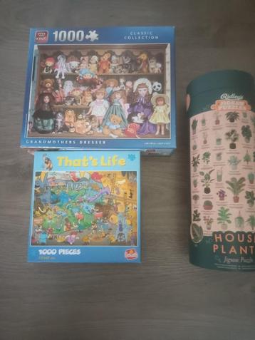3 puzzels 1000stukjes king/ that's life/ ridley's jig saw beschikbaar voor biedingen