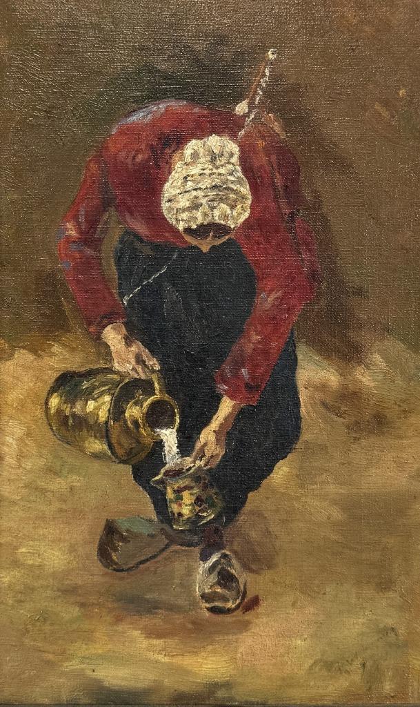 166. Olieverfschilderij, laatste kwart 19e eeuw, Antiek en Kunst, Kunst | Schilderijen | Klassiek, Ophalen of Verzenden