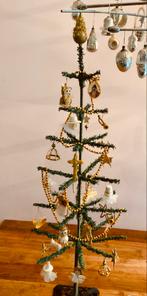 Antieke kerstslinger kralenketting glas oude kerstbal 1.50 m, Ophalen of Verzenden
