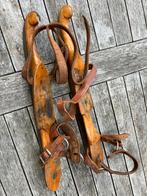 Vintage Houten Schaatsen met Leren Riemen, Ophalen