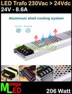 LED Trafo Voeding Adapter Driver 230V > 24V 8.6A = 200W - O, Ophalen of Verzenden, Nieuw, LEDtrafo