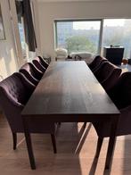 Paarse eetkamerstoelen (x 6), Huis en Inrichting, Stoelen, Ophalen, Overige kleuren, Zo goed als nieuw, Stof