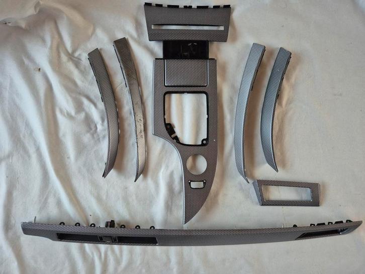 BMW E60 E61 5 SERIE ALUMINIUM/ CARBON LOOK LIJSTEN, Auto-onderdelen, Interieur en Bekleding, BMW, Gebruikt, Ophalen of Verzenden