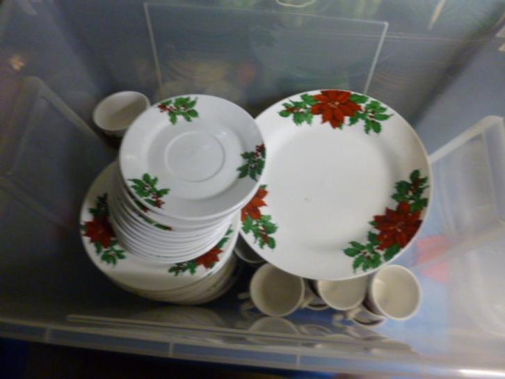 kerstservies Poinsettia, Diversen, Kerst, Nieuw, Ophalen of Verzenden