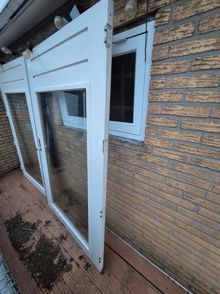 Glazen Buitendeuren/tuindeuren/ garagedeuren - Set van 2, Doe-het-zelf en Verbouw, Deuren en Horren, Gebruikt, Buitendeur, 200 tot 215 cm