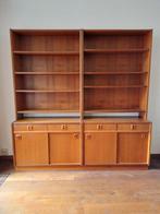 Retro Deens Design wandmeubel/ vakkenkast Jaren 50/ 60, Ophalen, Teakhout, 50 tot 100 cm, Zo goed als nieuw