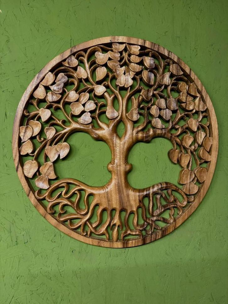 Levensboom, handgemaakt van hout 60cm, Huis en Inrichting, Woonaccessoires | Wanddecoraties, Nieuw, Verzenden