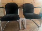 Gispen 413 Fauteuil - Gebr. van der Stroom - Zwart Velours, Antiek en Kunst, Ophalen