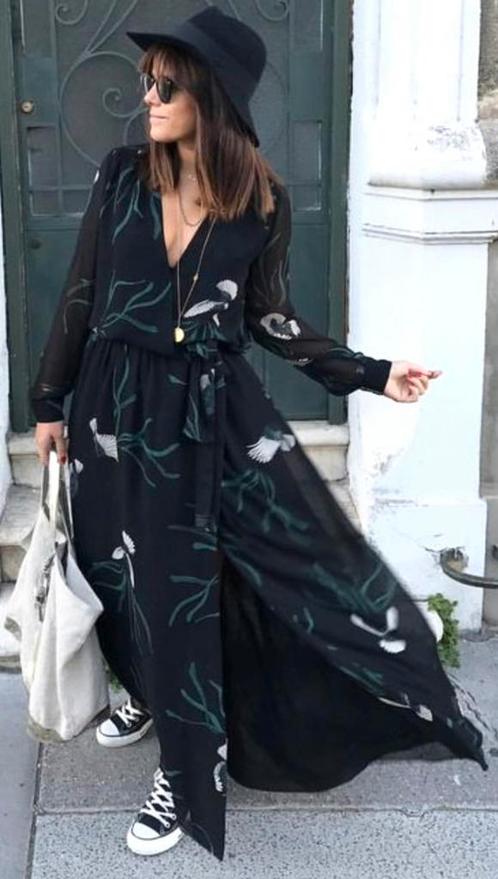 BA&SH SCHITTERENDE MAXI JURK, MAAT S (NEW €320) NIEUW💖💖💖, Kleding | Dames, Jurken, Nieuw, Maat 36 (S), Zwart, Onder de knie