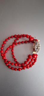 Rode Kralen Armband Vintage, Overige materialen, Gebruikt, Ophalen of Verzenden, Met bedels of kralen
