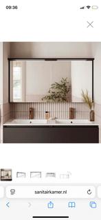 Fontana Grado spiegelkast met verlichting 117cm, zwart mat, Huis en Inrichting, Badkamer | Badkamermeubels, Ophalen, 100 tot 150 cm