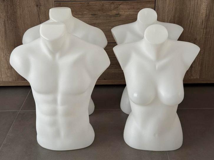 🟧 kunststof bustes/ torso’s/ paspoppen heren + dames model, Hobby en Vrije tijd, Naaien en Fournituren, Zo goed als nieuw, Paspop