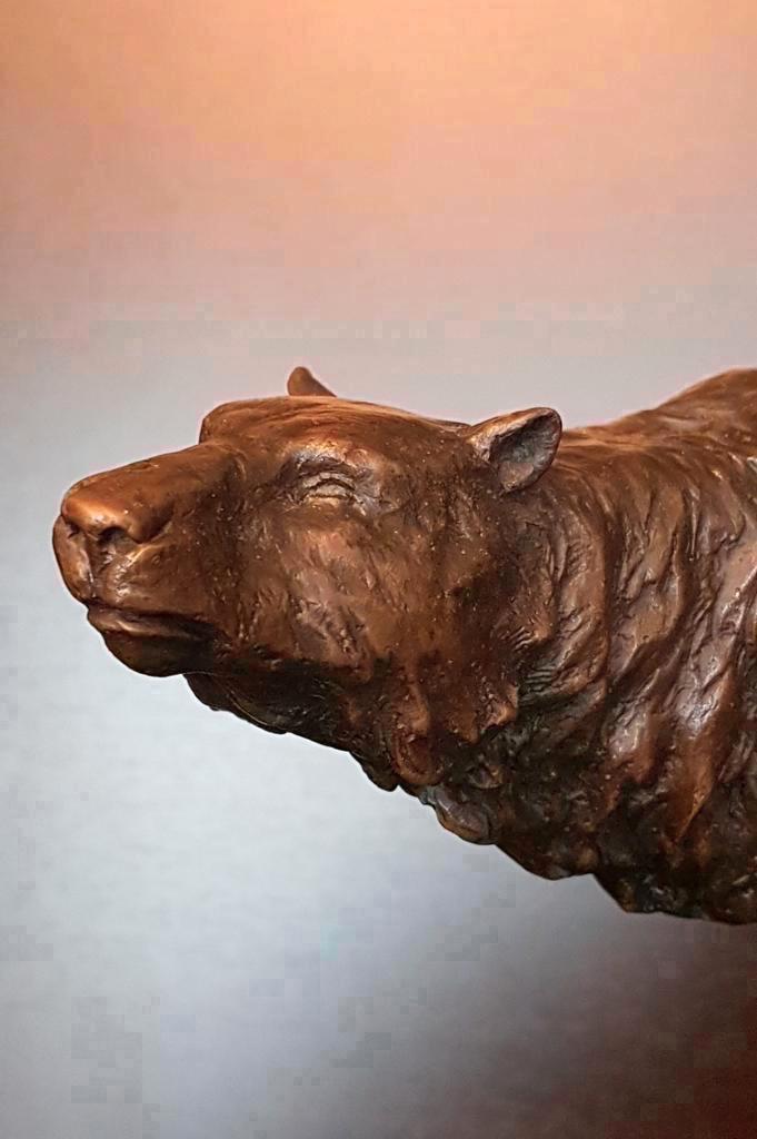 Brons beeld beer op marmeren sokkel, Antiek en Kunst, Antiek | Koper en Brons, Brons, Ophalen of Verzenden
