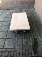Dik zwaar hardhouten plateau, rijdbaar., Ophalen of Verzenden, Zo goed als nieuw