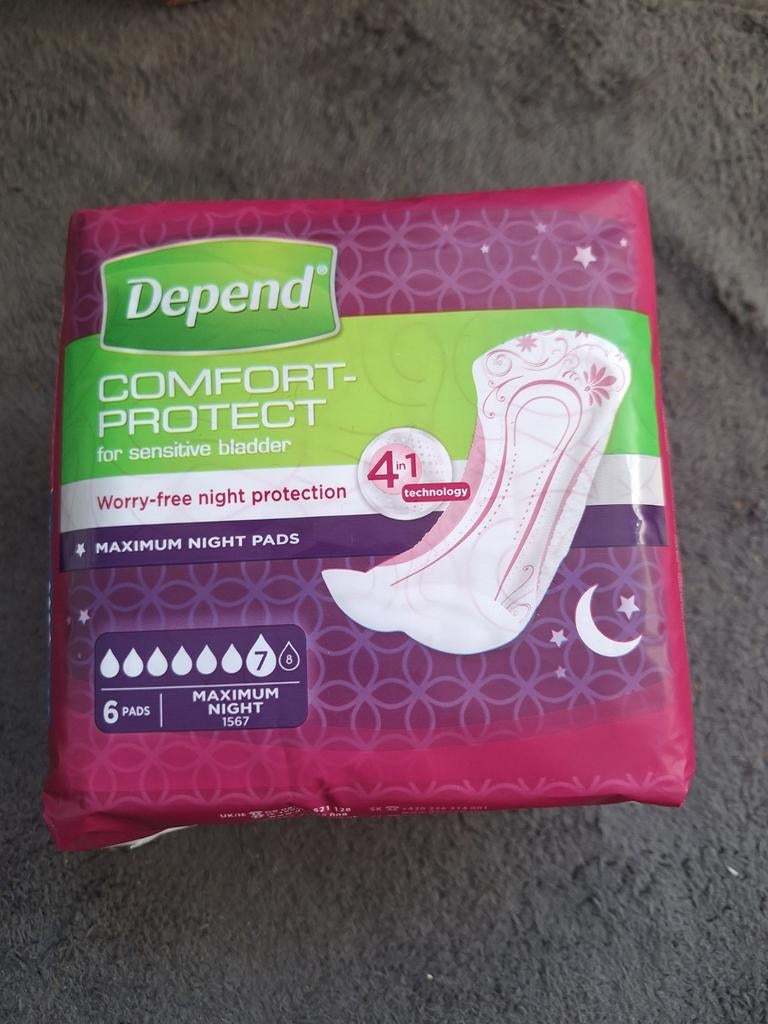 36 stuks, Depend maximum night pads - nr7, Ophalen of Verzenden, Nieuw