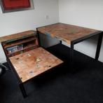 Eettafel, salontafel en sidetable van indonesisch boothout, Ophalen of Verzenden, Zo goed als nieuw, 100 tot 150 cm, Minder dan 50 cm