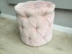 Riviera Maison poef, licht roze, velours, Ophalen, Zo goed als nieuw, Rond, Minder dan 50 cm