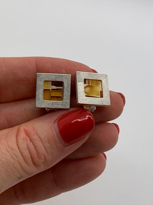 Z50 Prachtige zilveren clip oorbellen, Sieraden, Tassen en Uiterlijk, Oorbellen, Zo goed als nieuw, Zilver, Zilver, Ophalen of Verzenden