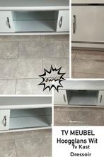 Tv kast dressoir, Ophalen, Gebruikt, 150 tot 200 cm, Glas