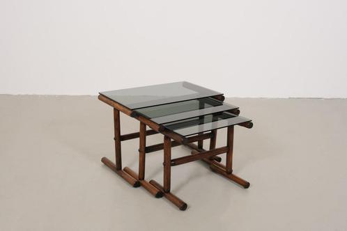 Manou mimiset rotan, Huis en Inrichting, Tafels | Bijzettafels, Gebruikt, Rechthoekig, Minder dan 45 cm, 55 tot 75 cm, Hout, Ophalen