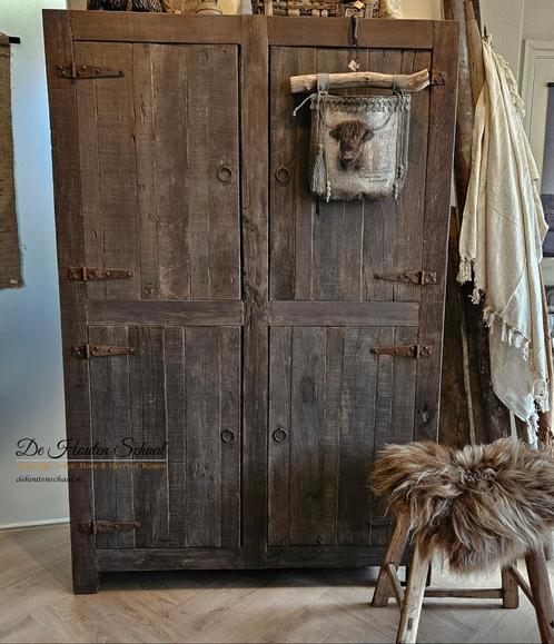 Driftwood Kast 4 Deuren en Legplanken, Huis en Inrichting, Kasten | Buffetkasten, Nieuw, 25 tot 50 cm, Ophalen