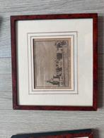 Antiek, prent - ‘Domburg en Blaauwe-Poort te Enkhuizen, 1726, Ophalen of Verzenden