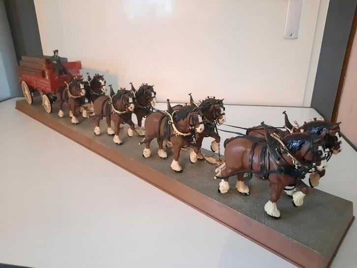 Budweiser Clydesdale 8‑paards wagen – mooie display set, Verzamelen, Biermerken, Gebruikt, Overige typen, Overige merken, Ophalen