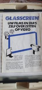 Glasscreen met statief overzetten Films dias op video zgan, Ophalen of Verzenden, Accessoire