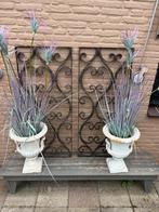 Tuinvazen set gietijzer hoog 44 cm breed boven 30 cm, Antiek en Kunst, Ophalen