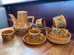 Handgemaakt Katrin thee servies bruin, Ophalen of Verzenden