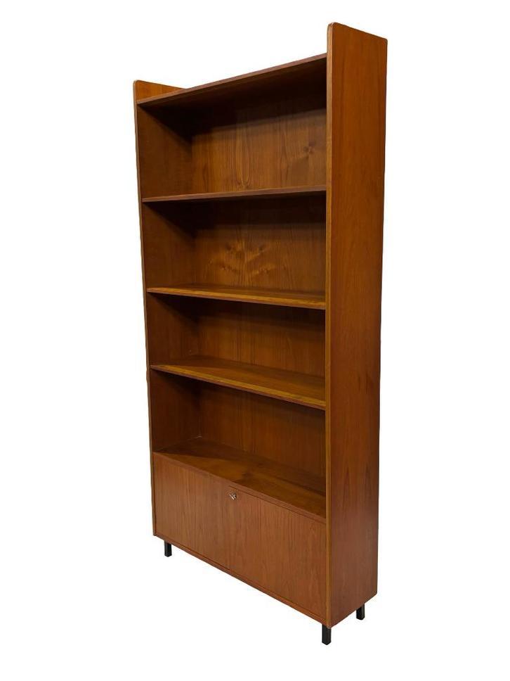 Vintage Teakhouten Boekenkast Deens Design Jaren 60, Huis en Inrichting, Kasten | Boekenkasten, Gebruikt, 50 tot 100 cm, 200 cm of meer