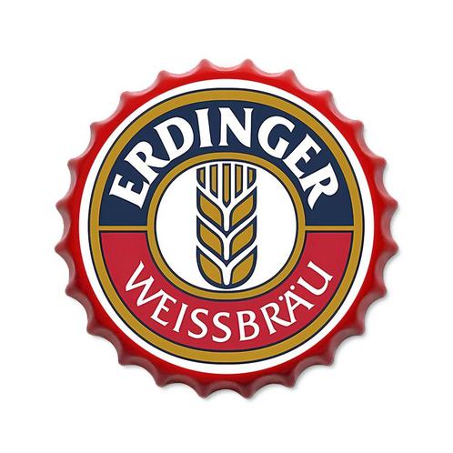 Metalen bierdop | Erdinger |, Verzamelen, Merken en Reclamevoorwerpen, Nieuw, Reclamebord, Ophalen of Verzenden