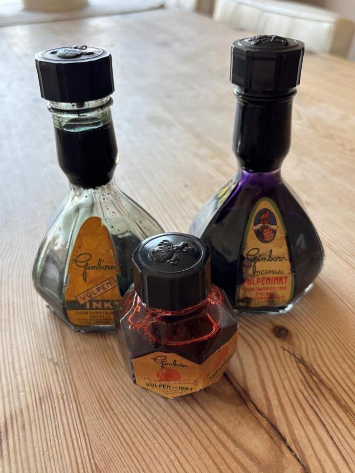 Vulpeninkt Gimborn: Fles Copier (2x) en facet potje, Antiek en Kunst, Antiek | Kantoor en Zakelijk, Ophalen of Verzenden