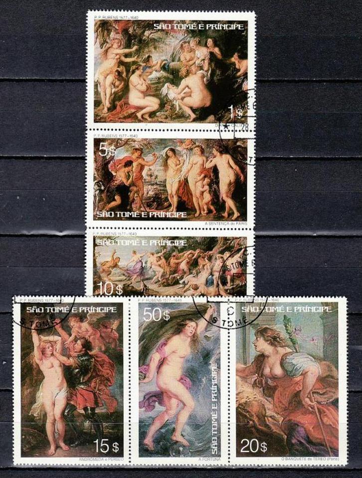 Sao Tome Schilderijen 452 serie koopje minder dan 10% CW, Postzegels en Munten, Postzegels | Thematische zegels, Overige thema's