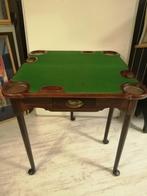 100 JAAR OUDE POKER/KAART TAFEL+ VILT INKLAPBAAR 74X74X72 CM, Antiek en Kunst, Ophalen