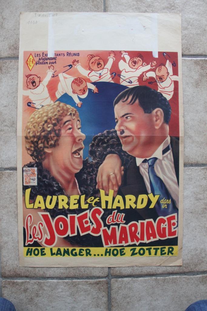 filmaffiche Laurel and Hardy Twice Two filmposter, Verzamelen, Posters, Zo goed als nieuw, Film en Tv, A1 t/m A3, Rechthoekig Staand