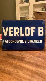 Emaille reclamebord VERLOF B café bar slijterij restaurant, Ophalen of Verzenden